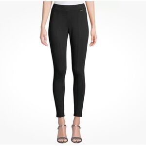 Michael Kors Elegant Black Pull On Basics Ankle Leggings Medium  Point Knit